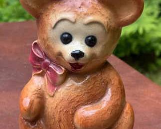 1950s Royal Copley brown teddy bear vase/planter