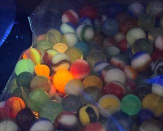 Marbles Shown In A Gallon Ziploc Bag