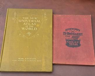 (2) Vintage War Books
History of the 71st Artillery, C.A.C. in the Great War 1917-1919
Universal atlas of the world War Edition