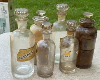 (6) Antique Apothecary Bottles