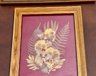 Vintage Pressed Flowers With Dedication On Back