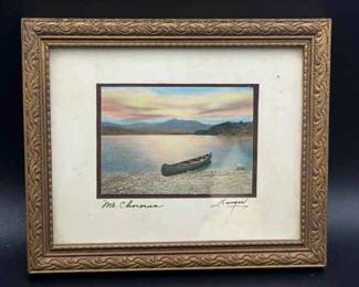 Antique Sawyer Hand Colored Photo Mount Chocorua Small Size Original Frame