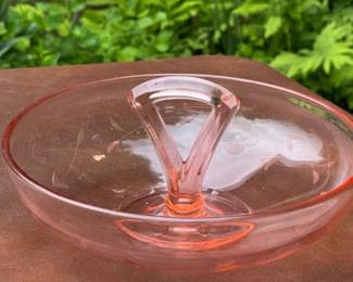 Pink Depression Glass Tidbit Tray