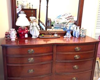 Drexel Breakfront Double Dresser with Mirror