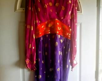 Vintage Silk Poka Dot Dress