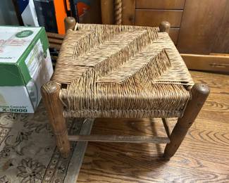 solid rattan footstool