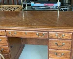 Solid wood desk with lock