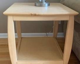 Crate N Barrel Blond End Table