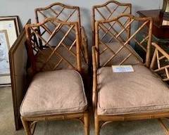 Wicker Chairs with Rectanglular Table and Glass Top