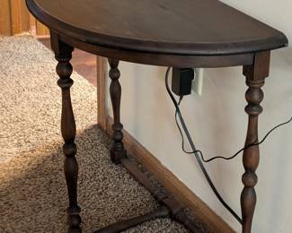 Hallway half circle solid Wood table