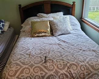 FullSize Bed with Brown Headboard 