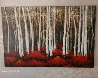 Pier 1 Imports Red Birch Trees Canvas Art 