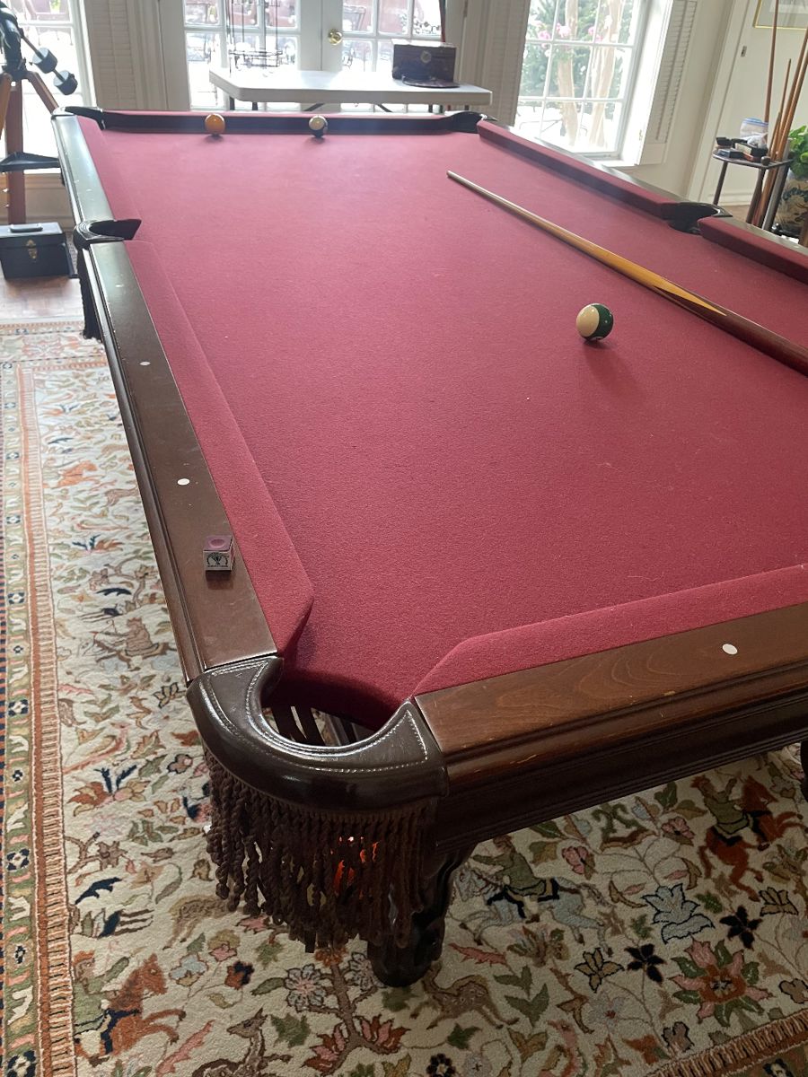 olhausen brand pool table w/ all accessories approx 8 ft (3 slate ) professional move required and we priced this to make it a great deal
