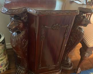 CARVED MEDIUM SIZED CABINET - W/DOOR SOLID CARVED WOOD - SHOWSTOPPER !!