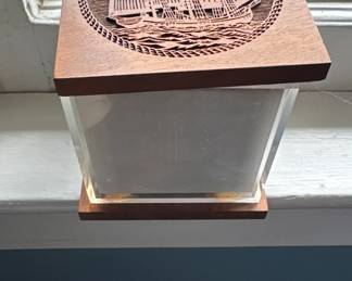 vintage walnut walnut Wood lasercraft photo storage box 