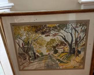 original neighborhood landscape painting by Orval Caldwell 