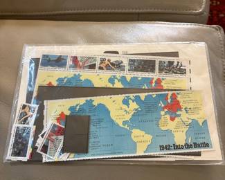 "1942: Into the Battle" stamp book from "World War II Remembered" series 