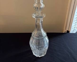 vintage clear glass decanter 