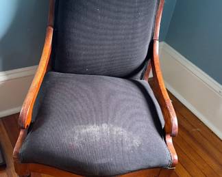 solid wood inlaid armchair 