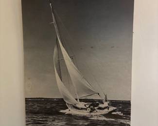 Sailboat photograph black & White 