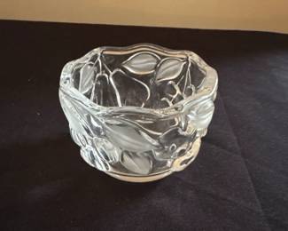 vintage crystal glass candle holder 