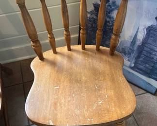 Mid century Modern Wood Windsor Chair 