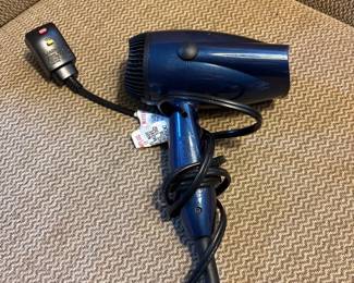 Conair 2 speed dual voltage 1875 watt compact folding iconic hair dryer in dark blue 
