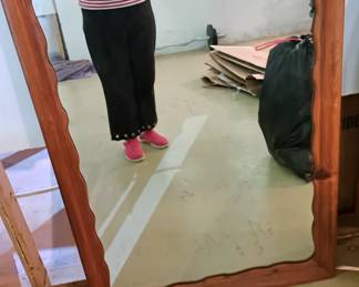 Rectangular. Wood frame mirror