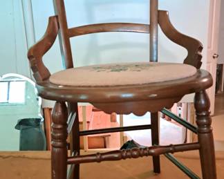 East Lake chair with needlepoint seat