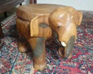 How about a slightly more whimsical offering, with this hand carved elephant stool. Adorable, and heavy as all get out! 15x14. Was $220, now $160!