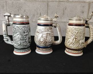 Trio of Avon Handcrafted Collectible Beer Steins