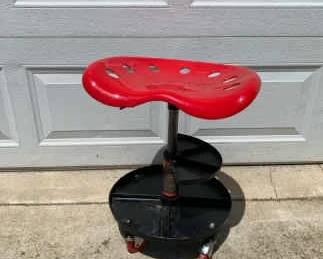 Big Red Rolling Stool