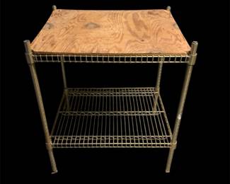 Metal Shelf W Wood Top