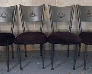 Set Of 4 Metal Cafe Style Chairs