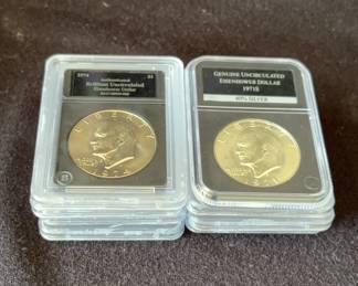 PCS Authenticated Eisenhower Dollars Silver And Uncirculated
