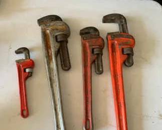 4 Heavy Duty Pipe Wrenches