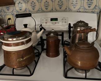 vintage copper kettles