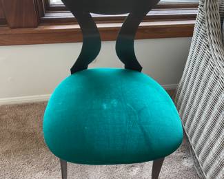We have 2 of these fabulous Metal and green - real side chairs 