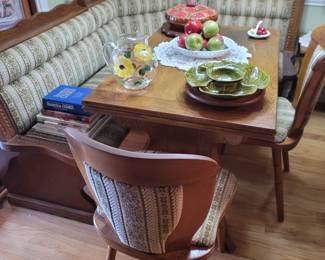 Dining Table w/ Corner Booth & 2 Chairs