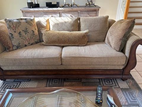 Bassett sofa with solid wood frame