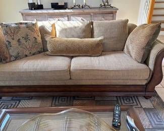 Bassett sofa with solid wood frame