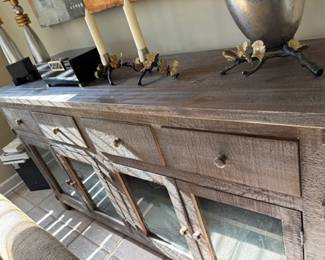 Large solid Wood glass Cabinet
