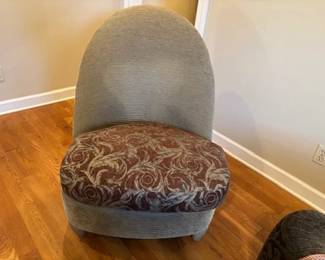 3 fabric custom Bernhardt Chair with custom throw to match seat cushion of chair