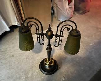 Green Glass steel desk lamp