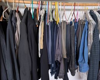Mens clothing - Pants 38 & 40 Waist, 30" L. , Shirts, Suits, etc