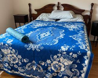 Wool blanket. Adjustable Mattress on Box, Headboard
