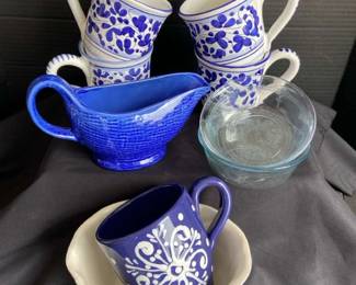 Fire King Bowls Starbucks Barista Mugs Gravy Boat USA Pottery Planter