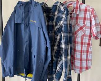 Columbia Rain JacketXL Banana Republic ShirtXL Levis ShirtXXL