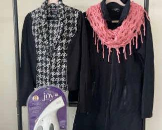 NEW Clothing Steamer Yest Skirt Jacket Set NEW With Tags Mid Length Coat