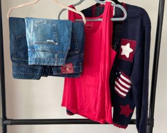 Lucky Brand Inc Eddie Bauer Jean Skirts8 INC TankL Holiday SweaterL